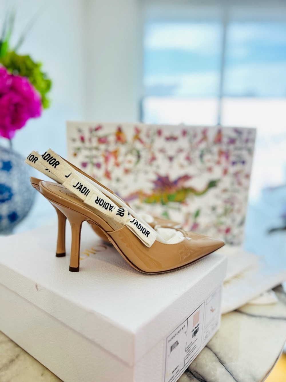 J'Adior Slingback Pump - Nude Patent Calfskin - Size 38.5 (PRISTINE CONDITION) - Picture 9 of 9